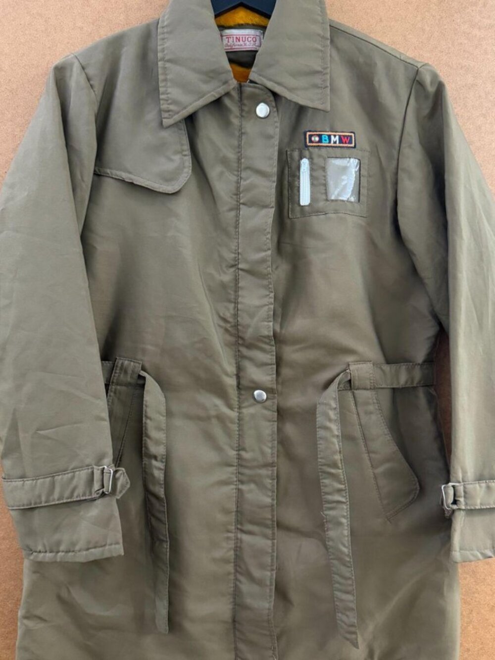 Vintage Tinuco California USA Coat Olive Green Size S